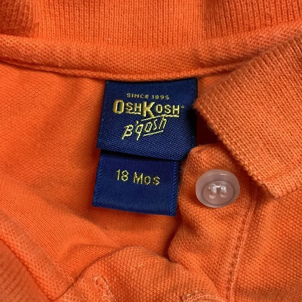 OshKosh 18 mos girls onesie orange collared bodysuit cotton